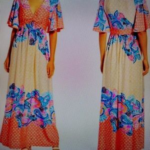 Lilly Pulitzer Minka Maxi Coral Spritz Beach Bungalow!!